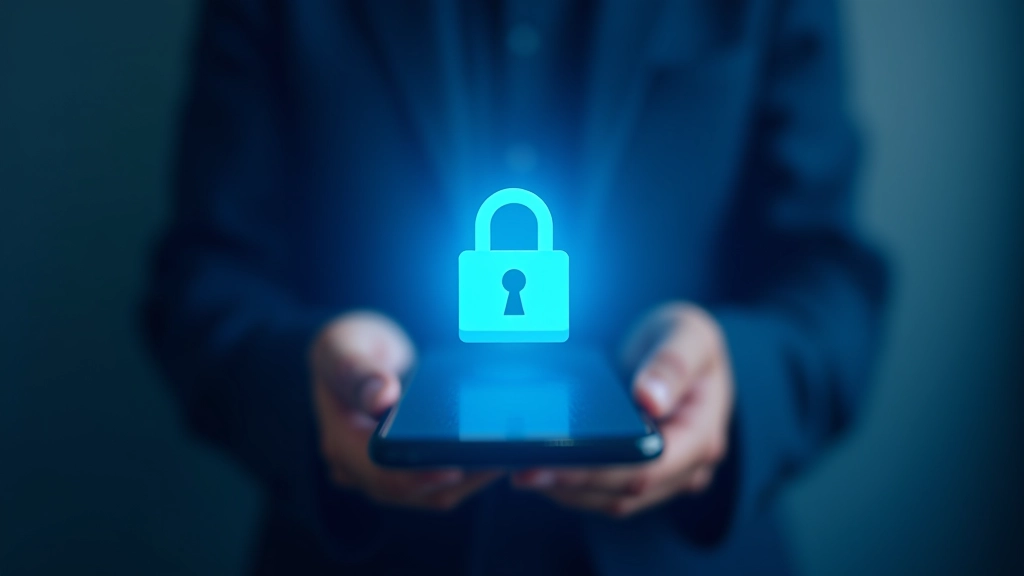 Digital security padlock icon representing encryption and data protection in mobile banking