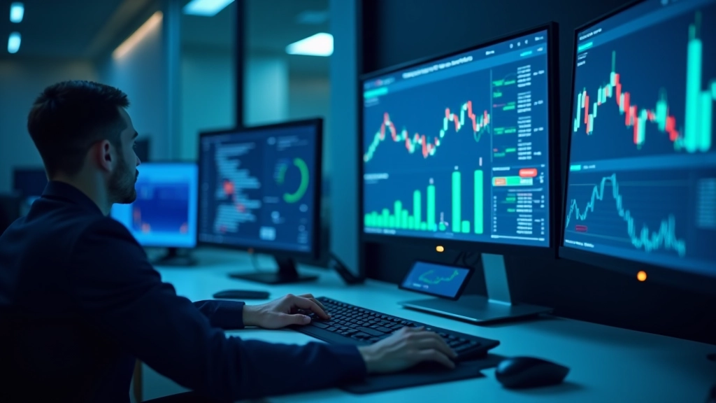 Futuristic fintech concept visualization with digital elements and modern technology interface